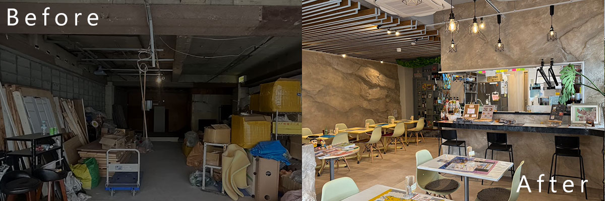 モルタル造形で彩ったRestaurant